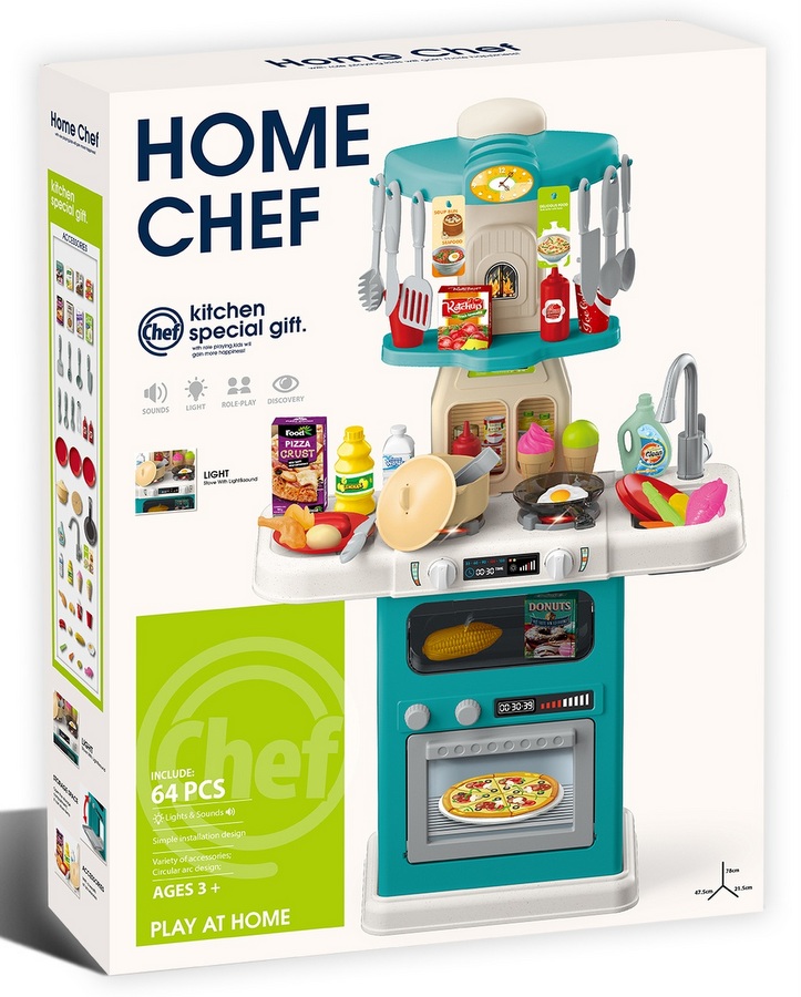 Кухня Голяма със Светлина и Звук с 64 Елемента 78×48×22 см Кутия 60×46×11 см